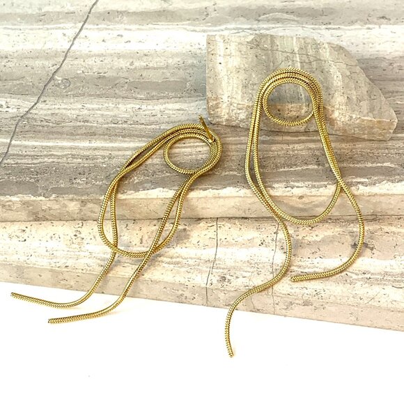 NEW~ Anthropologie Amber Sceats "Fletcher" Gold Coiled Chain Earrings - Picture 8 of 10